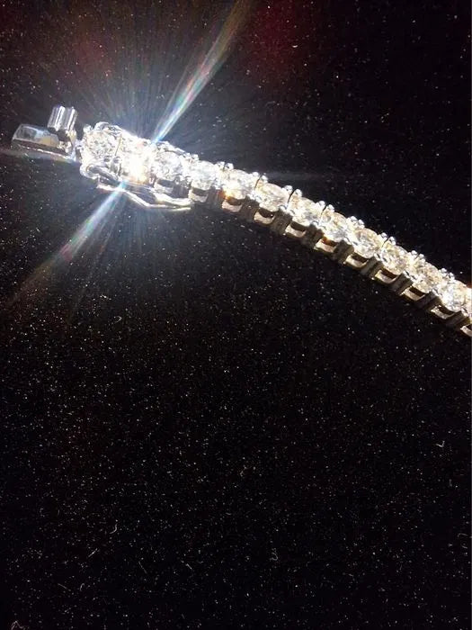 Srebrna Bransoletka Tenisowa Wysadzana Moissanitami 5.0ct