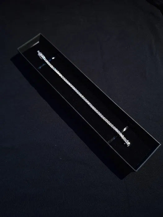 Srebrna Bransoletka Tenisowa Wysadzana Moissanitami 5.0ct