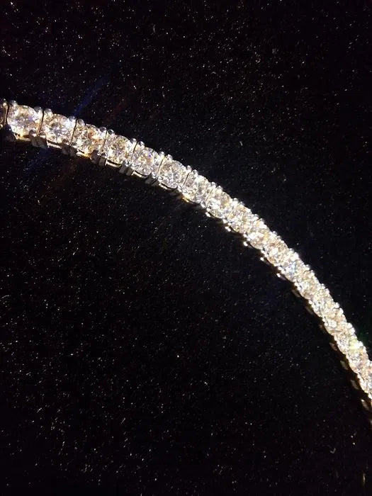 Srebrna Bransoletka Tenisowa Wysadzana Moissanitami 5.0ct