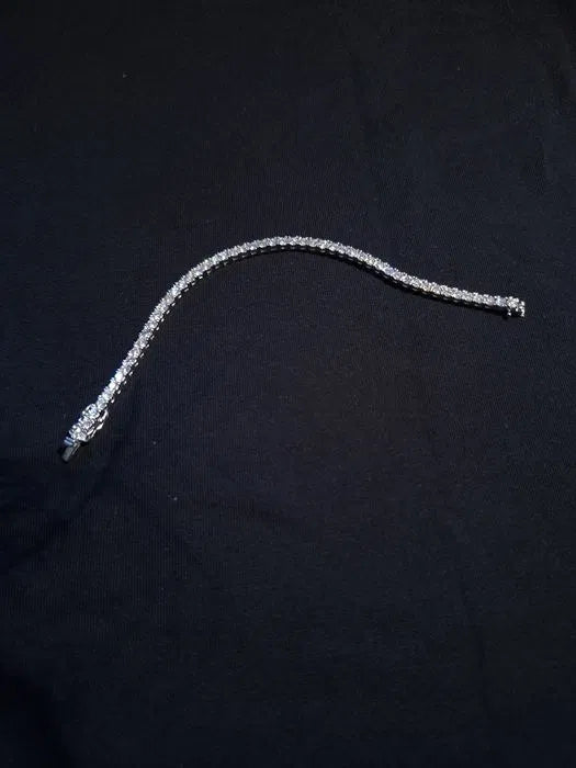 Srebrna Bransoletka Tenisowa Wysadzana Moissanitami 5.0ct