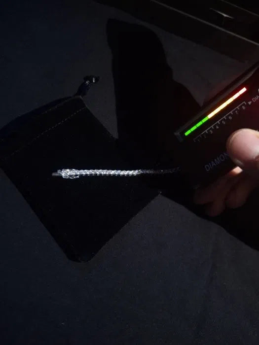 Srebrna Bransoletka Tenisowa Wysadzana Moissanitami 5.0ct